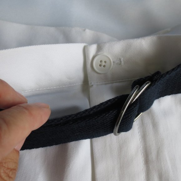 4/$14 Savane White Mens Shorts with Blue Belt Size 36 - Picture 6 of 6